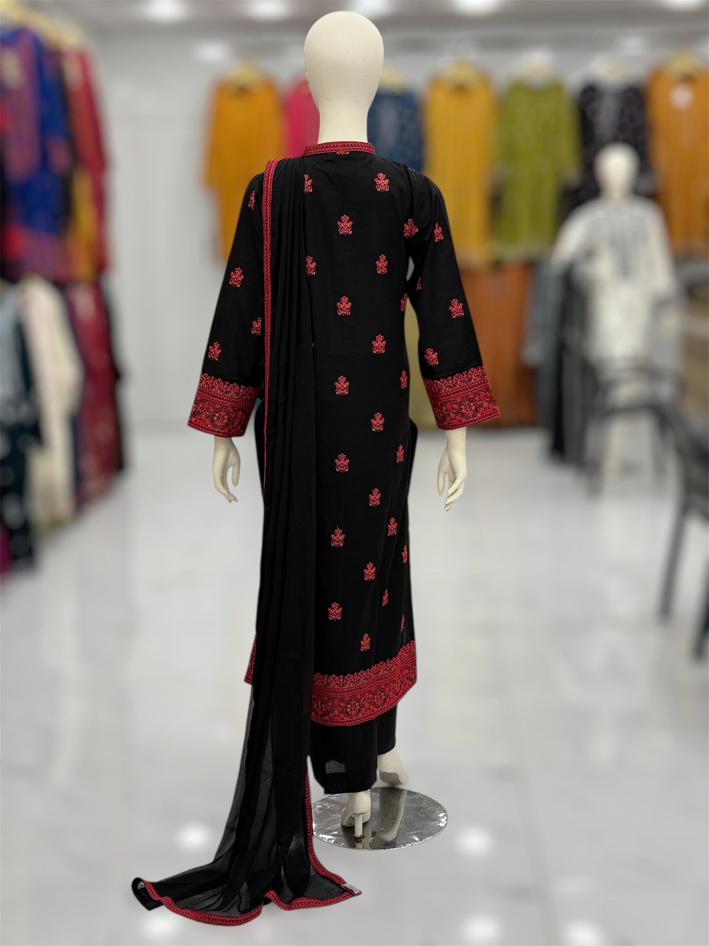 The Ethnic Black&Red Special 94-B | Khaddar | Stitched