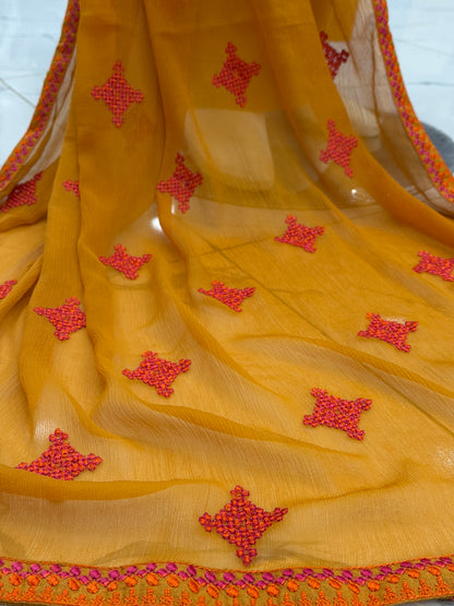 Geomatric Mustard 89-C | Stitched | 3 Piece