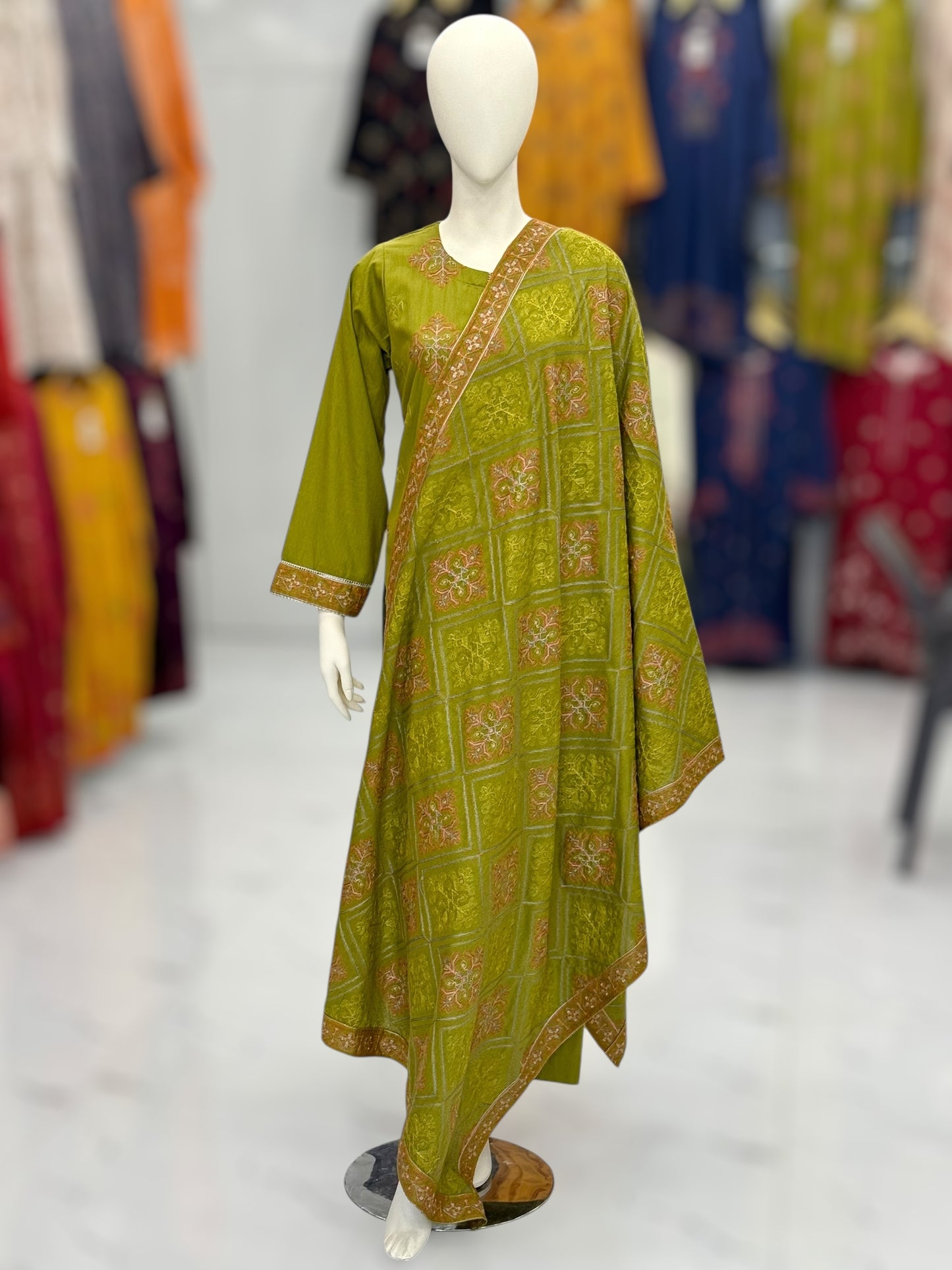 Embroidered Mehendi RC-501-A | 3 Piece | Stitched