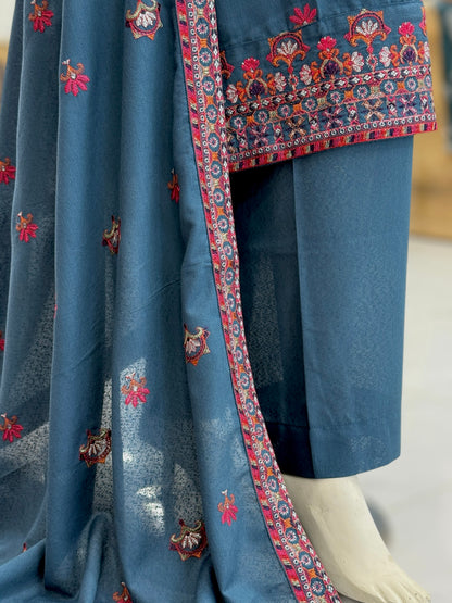 Blooming Desert  Embroiderd Karandi | 60-A | 3 Piece | Stitched