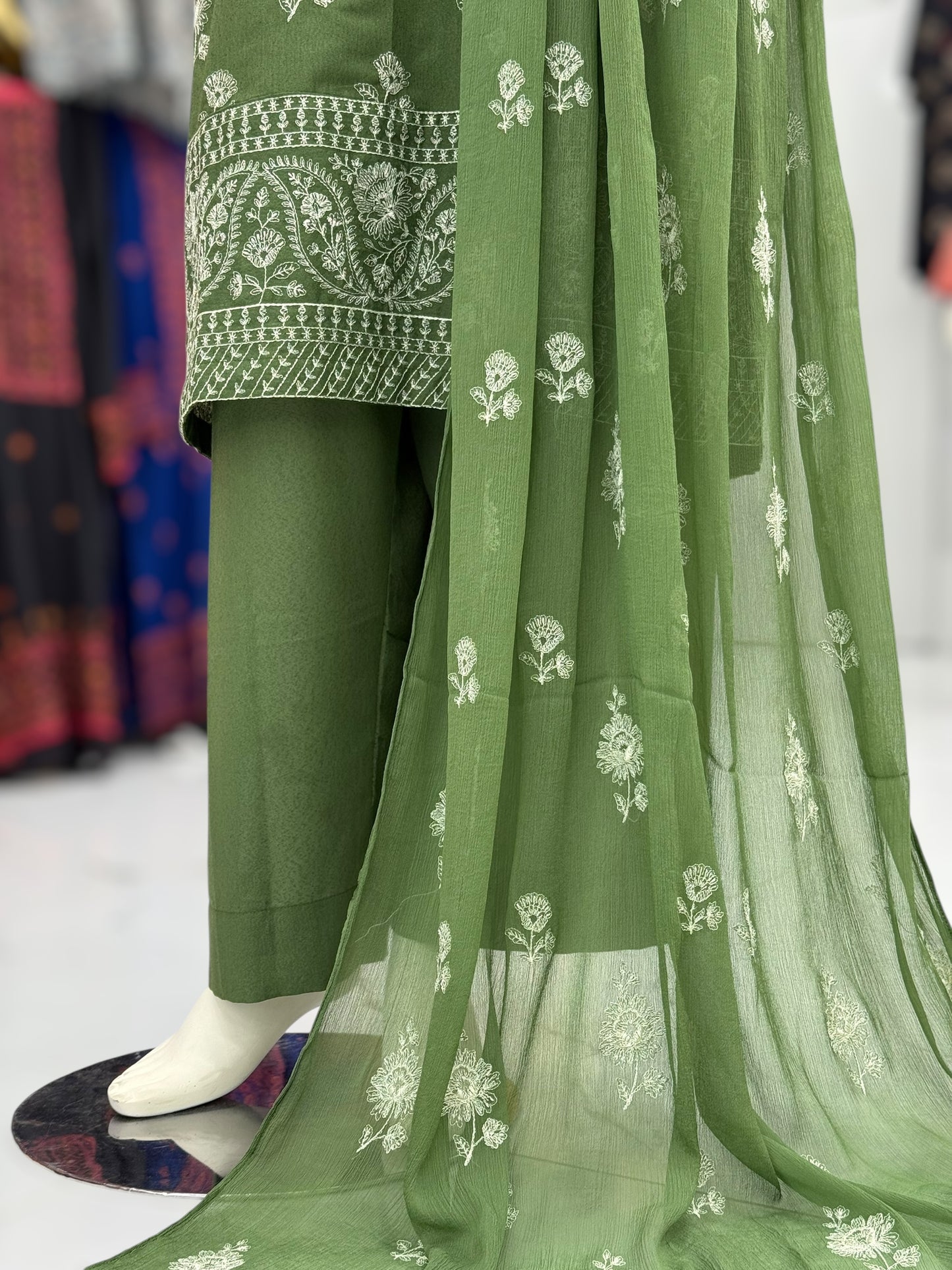 Embroidered Pista CHL-86C | 3 Piece | Stitched