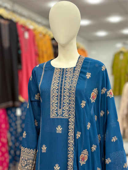 Bahar-e-subh Royal Blue 87-C | Stitched | 3 Piece