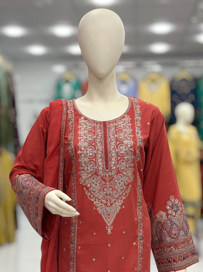 Dilkash Lawn Karandi K166-D | Stitched | 3 Piece