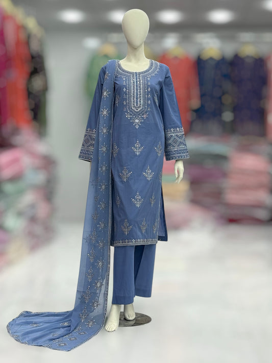 Nigaar Exclusive Lawn L89-B | Stitched | 3 Piece