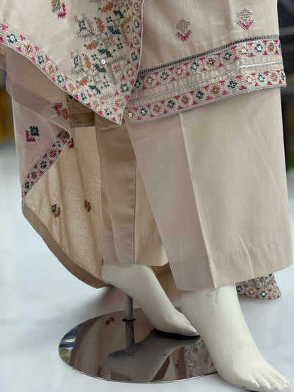 Sequence Embroidered Cream-115 | Stitched | 3 Piece