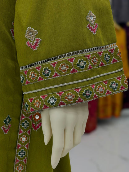 Sequence Embroidered Mehendi-115 | Stitched | 3 Piece