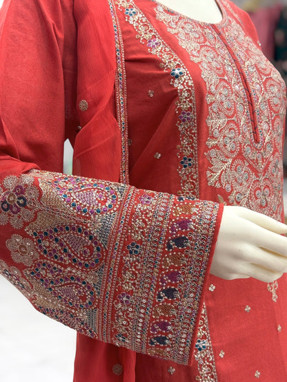Dilkash Lawn Karandi K166-D | Stitched | 3 Piece