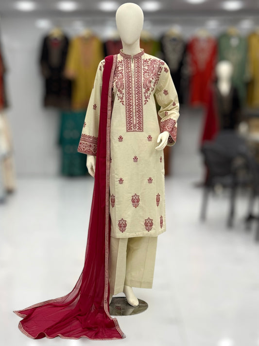The Ethnic Skin&Pink 93-E | Khaddar | Stitched