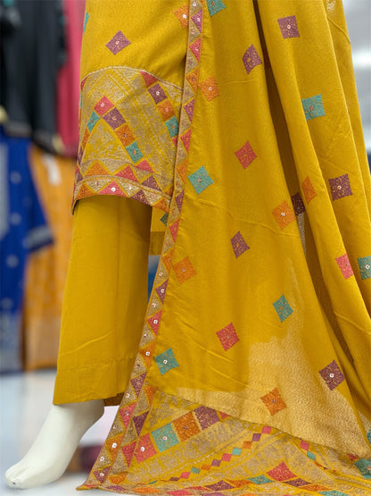 Magical Square Yellow| MS-56B | 3 Piece | Stitched