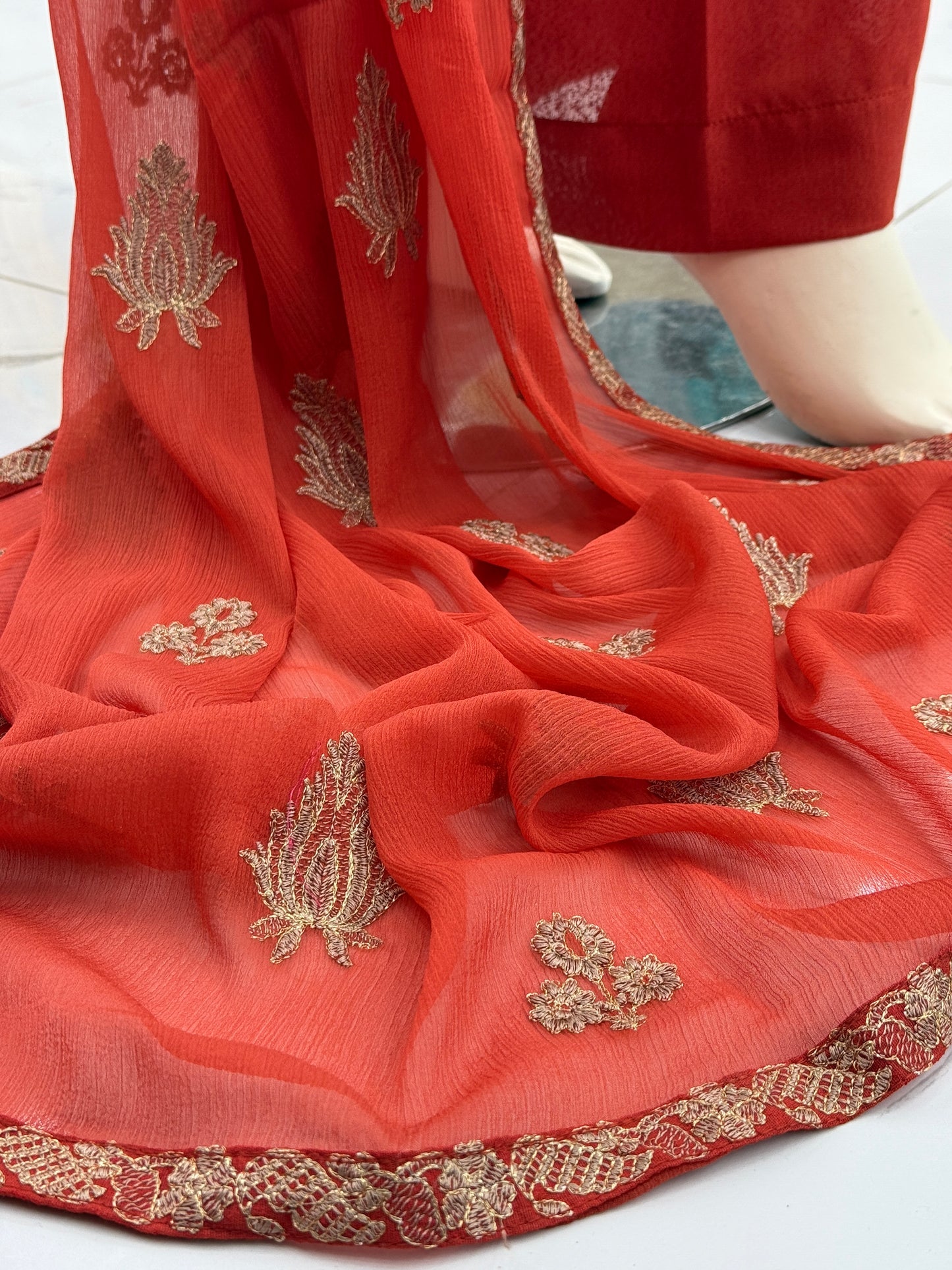 Blossom Rust 91-A | Stitched | 3 Piece