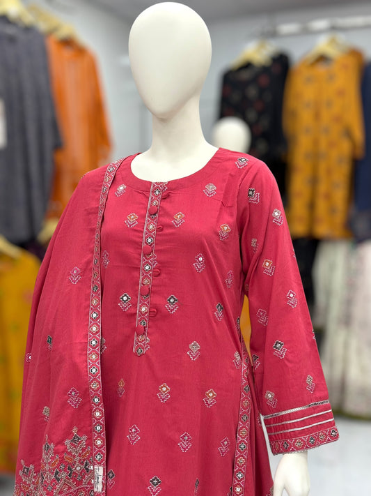 Sequence Embroidered Pink-115 | Stitched | 3 Piece