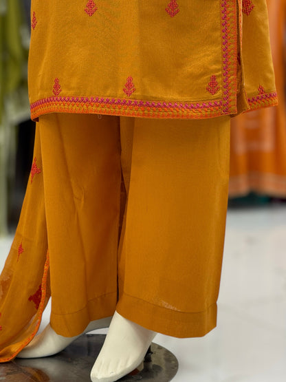 Geomatric Mustard 89-C | Stitched | 3 Piece