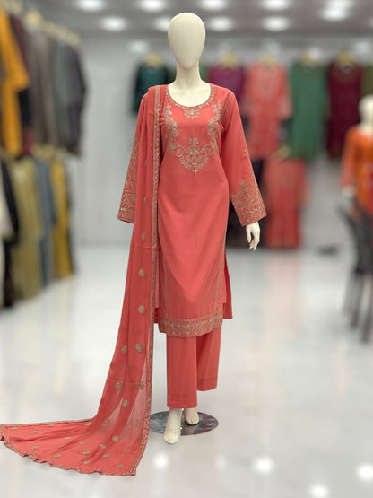 Taj Mahal Lawn Karandi K41-C | Stitched | 3 Piece