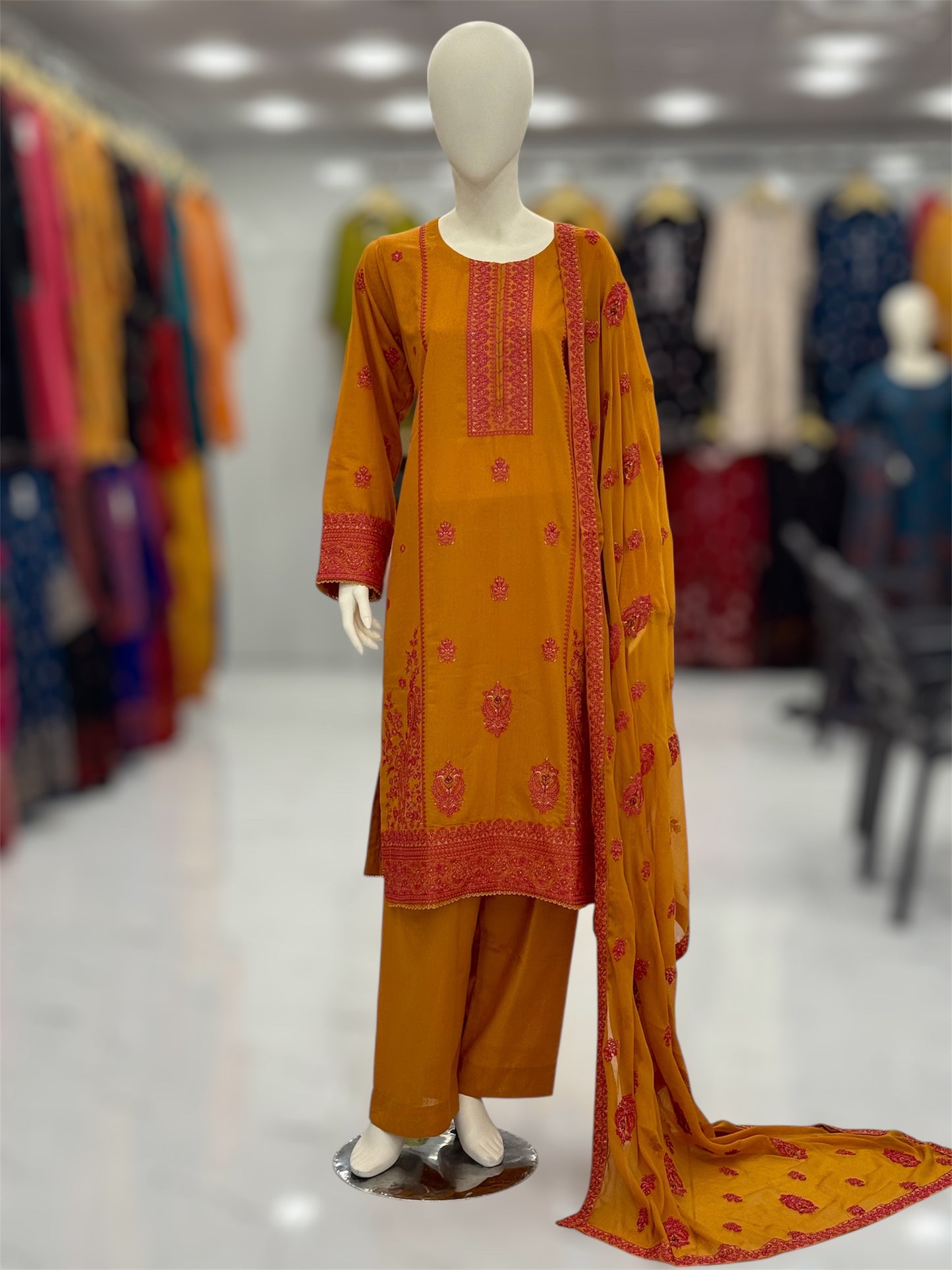 Bahar-e-subh Mustard 87-B | Stitched | 3 Piece