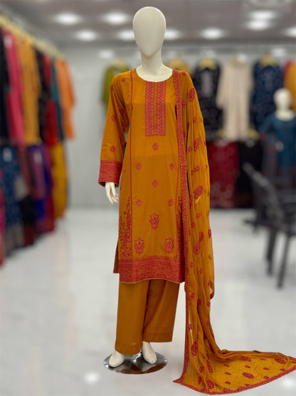 Bahar-e-subh Mustard 87-B | Stitched | 3 Piece