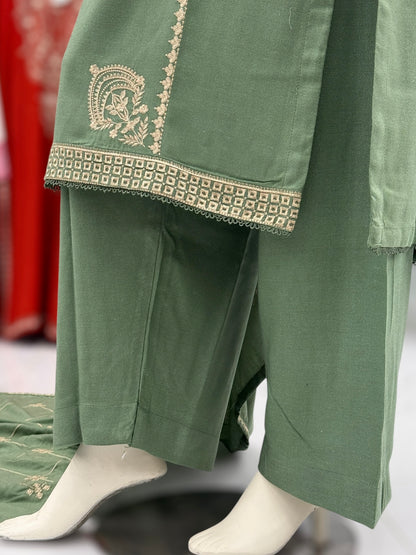 Crown Leather Peach 212-A | Stitched | 3 Piece