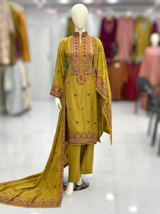 Blooming Desert Leather Peach 212-A | Stitched | 3 Piece