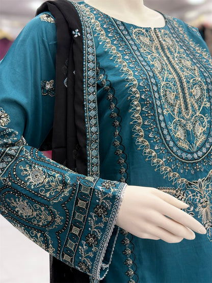Coral Black Exclusive Lawn L74-A | Stitched | 3 Piece