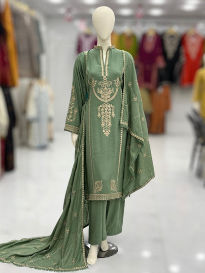 Crown Leather Peach 212-A | Stitched | 3 Piece