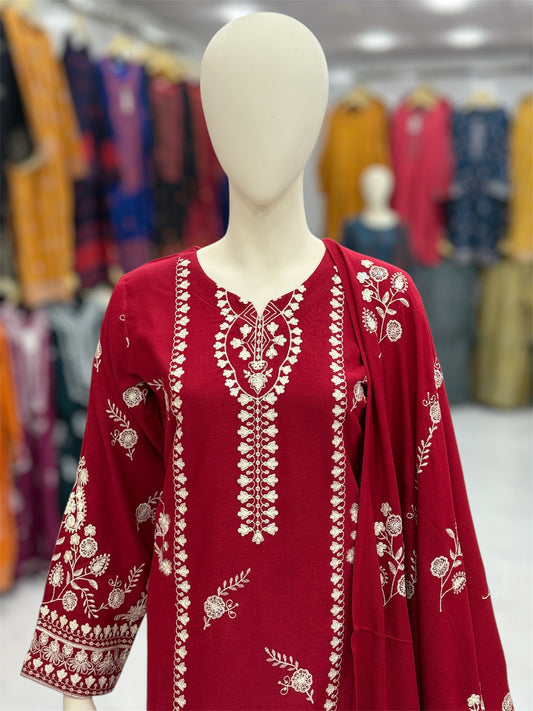 Mahnoor Leather Peach 201-A | Stitched | 3 Piece