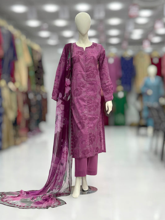 Shimmer Blossom Exclusive Lawn L103-B | Stitched | 3 Piece