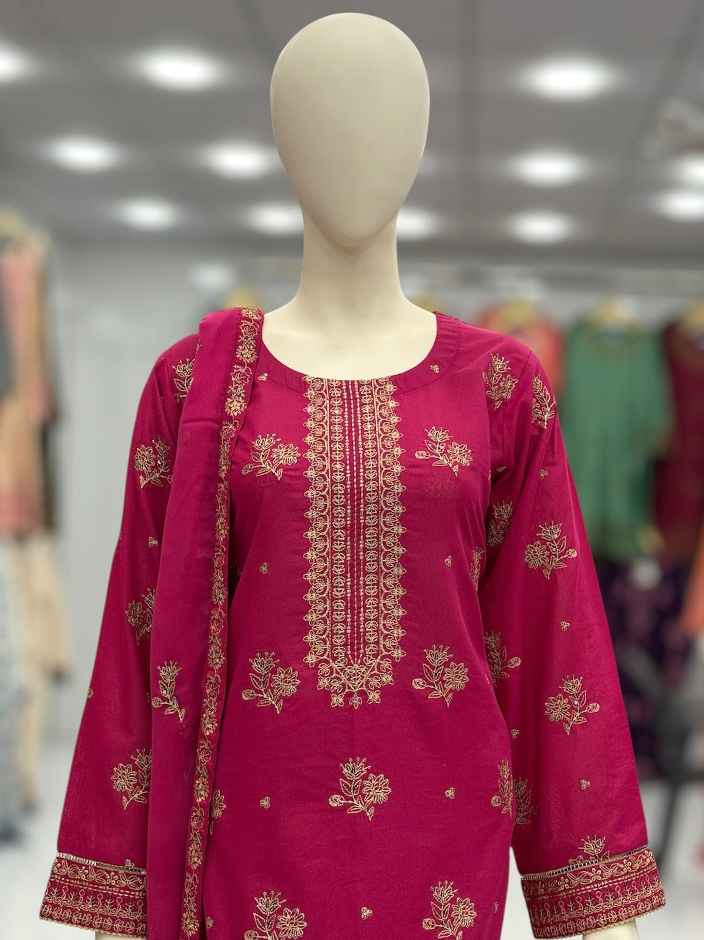 Meher-e-Zari  Lawn Karandi K48-B | Stitched | 3 Piece