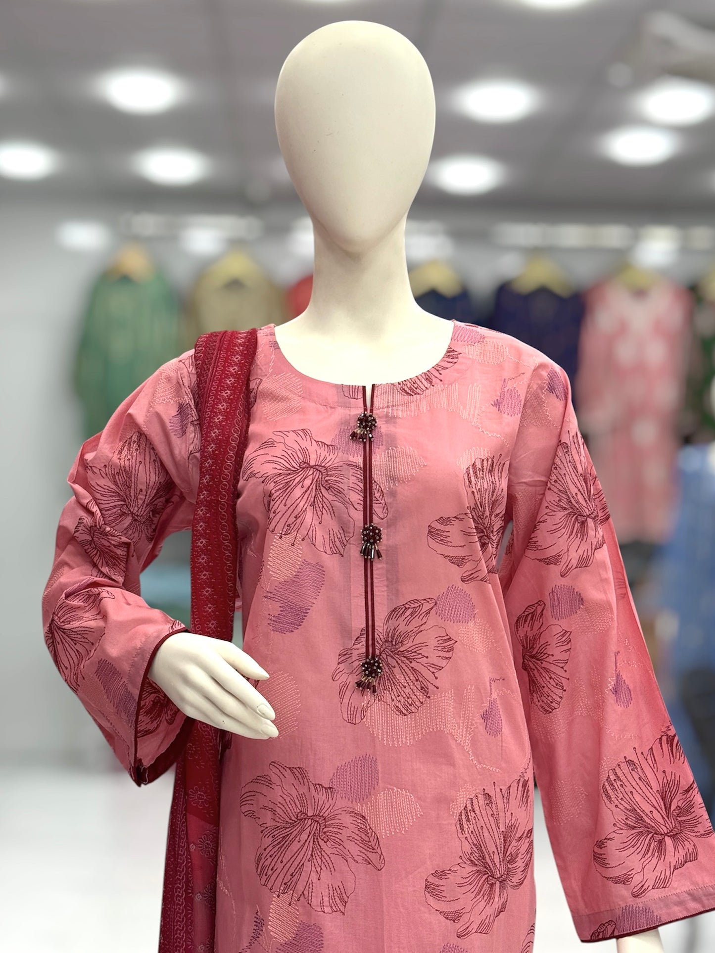 Dusty Rose Exclusive Lawn L91-A | Stitched | 3 Piece