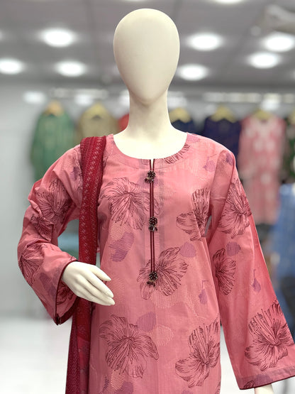 Dusty Rose Exclusive Lawn L91-A | Stitched | 3 Piece