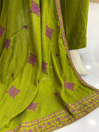 Olive Midst Leather Peach 203-A | Stitched | 3 Piece