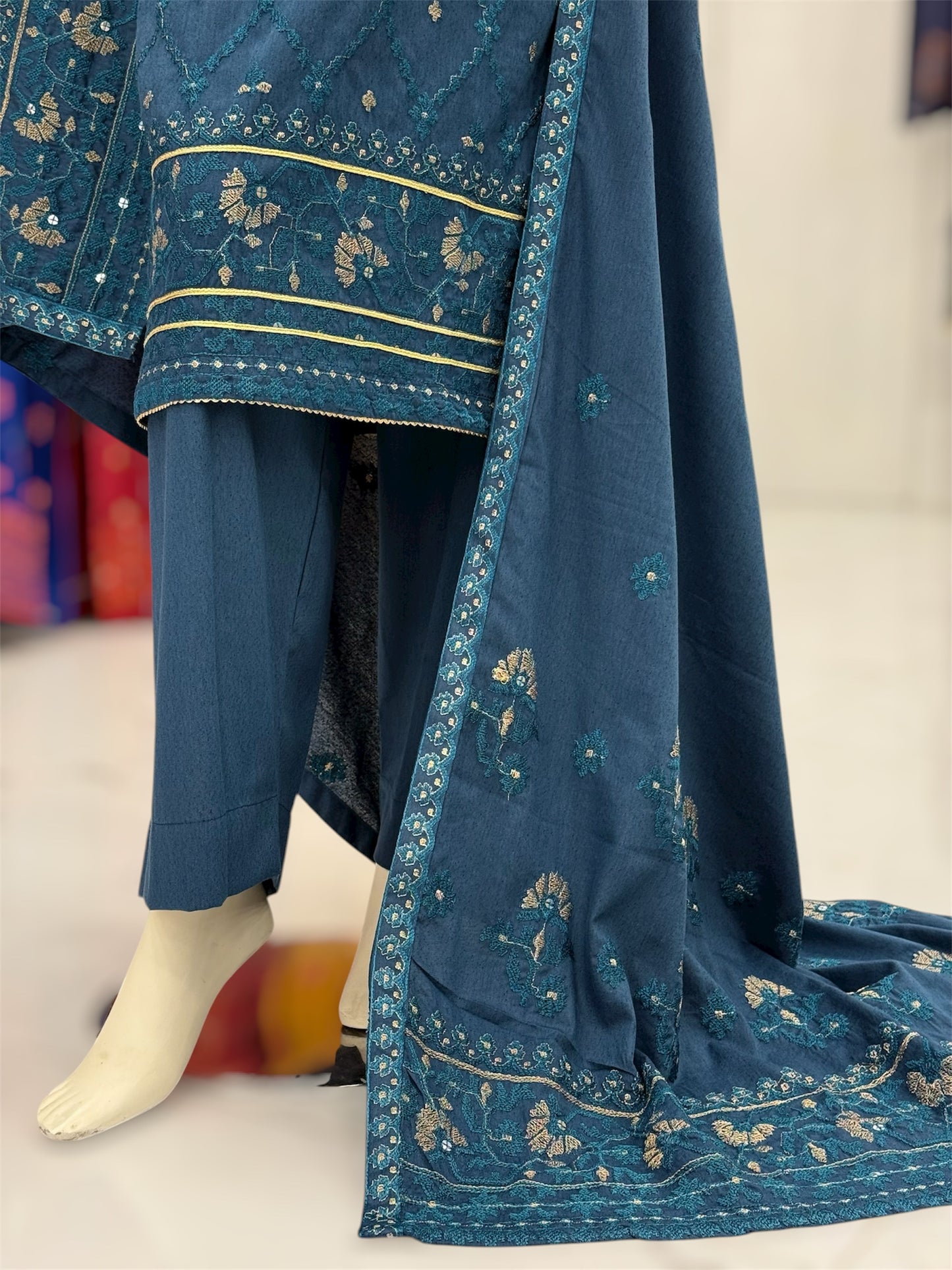 Golden Era Embroidered Zinc | GE-57A | 3 Piece | Stitched