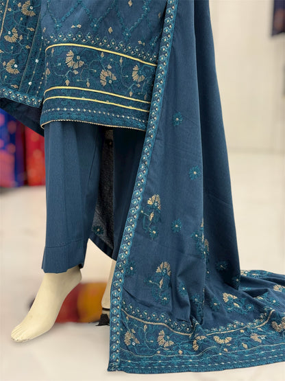 Golden Era Embroidered Zinc | GE-57A | 3 Piece | Stitched