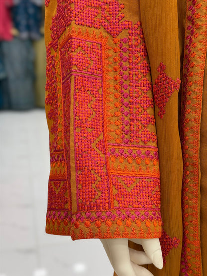 Geomatric Mustard 89-C | Stitched | 3 Piece