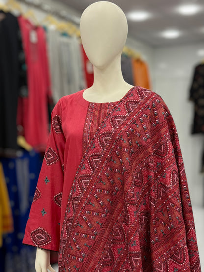 Embroidered Pink  RC-504-A | 3 Piece | Stitched