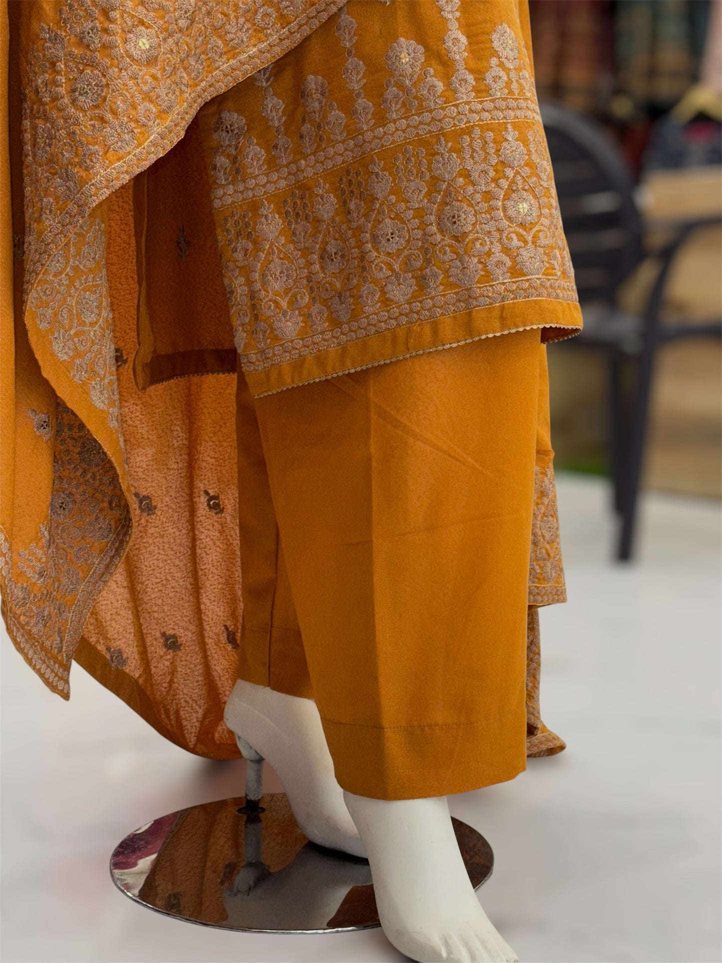 Embroidered Mustard SEQ-55A | 3 Piece | Stitched