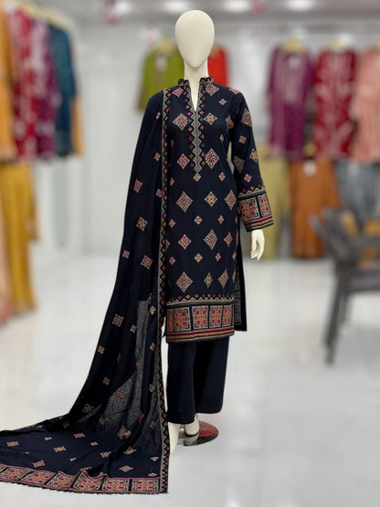Multi Square Cotton karandi 207-A | Stitched | 3 Piece