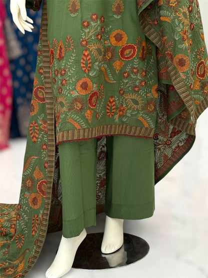 Embroidered Mehendi | HE-25C | 3 Piece | Stitched