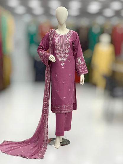 Nazneen Lawn Karandi K165-B | Stitched | 3 Piece