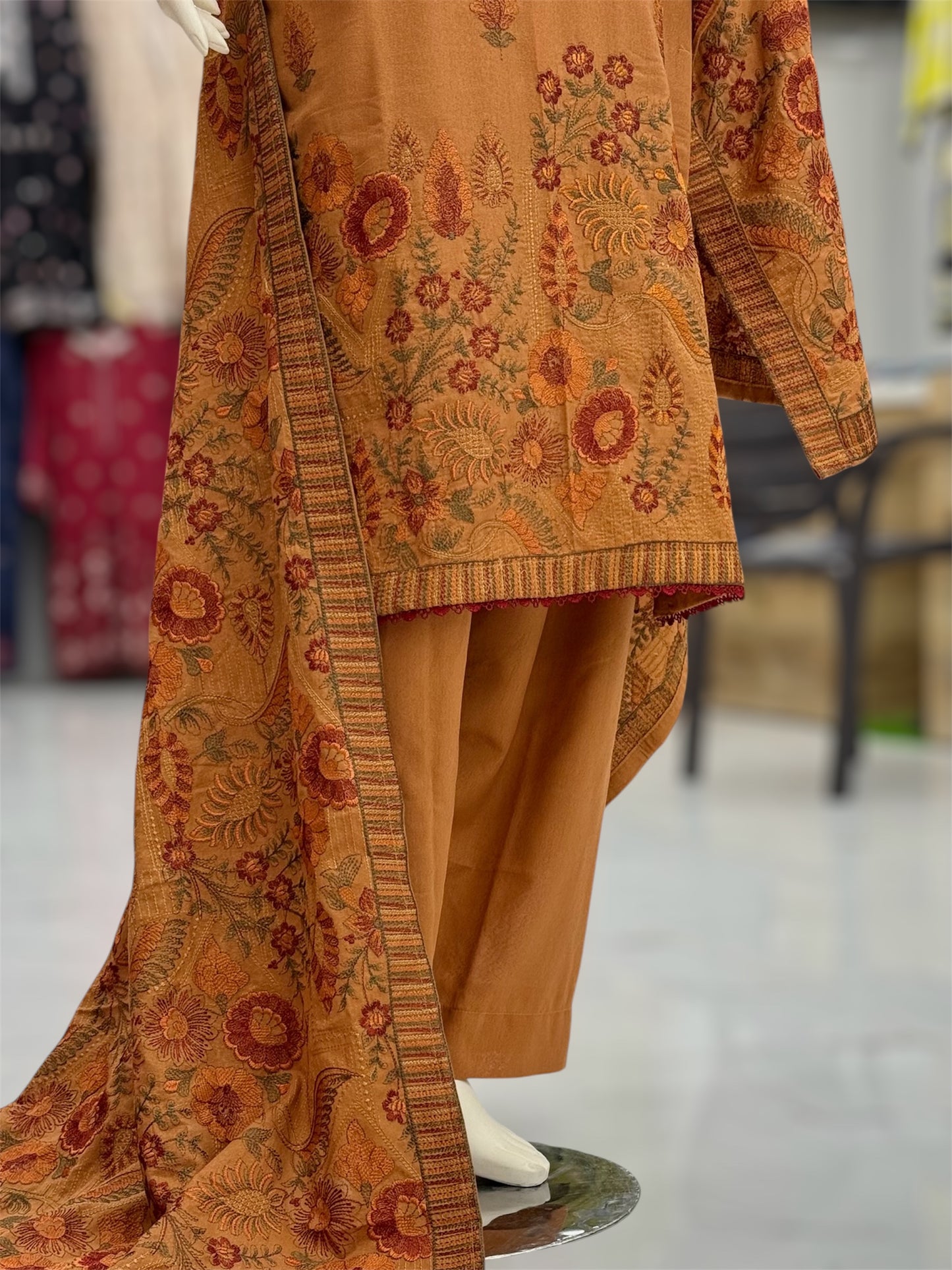 Embroidered Beige | HE-25A | 3 Piece | Stitched