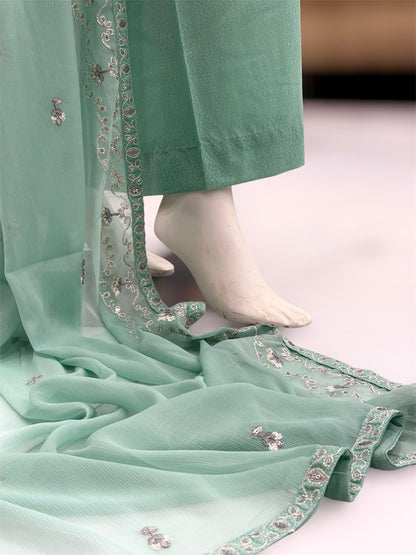Nazneen Lawn Karandi K165-C | Stitched | 3 Piece