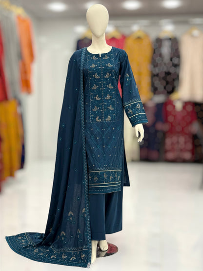 Golden Era Embroidered Zinc | GE-57A | 3 Piece | Stitched