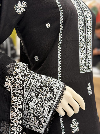 Bahar-e-subh Black 87-F | Stitched | 3 Piece