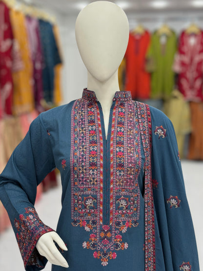 Blooming Desert  Embroiderd Karandi | 60-A | 3 Piece | Stitched