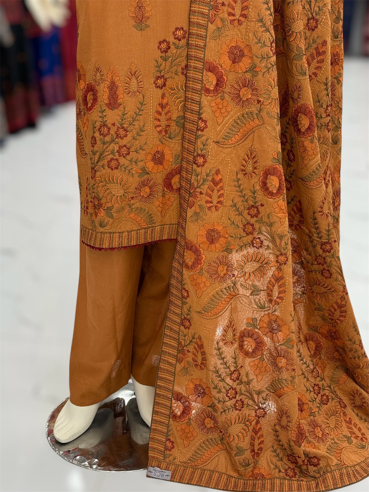 Embroidered Beige | HE-25A | 3 Piece | Stitched