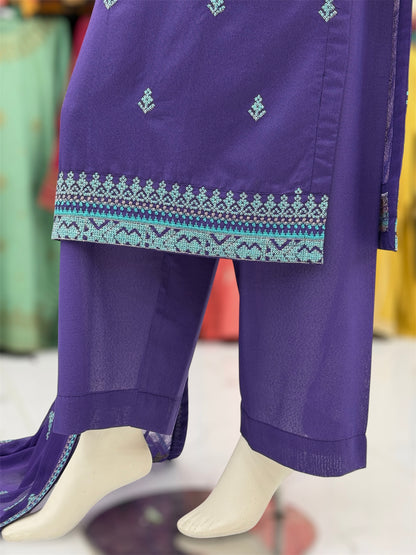 Geomatric Autumn Lawn Karandi K49-B | Stitched | 3 Piece