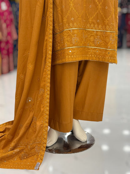 Golden Era Embroidered Mustard | GE-57B | 3 Piece | Stitched