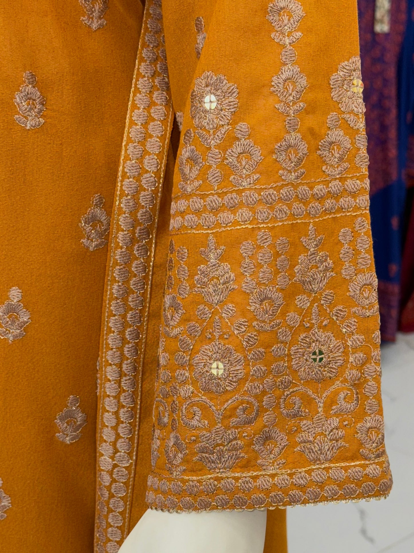 Embroidered Mustard SEQ-55A | 3 Piece | Stitched