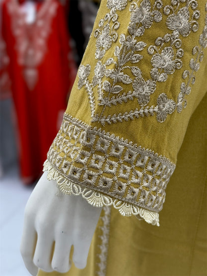 Crown Leather Peach 212-B | Stitched | 3 Piece