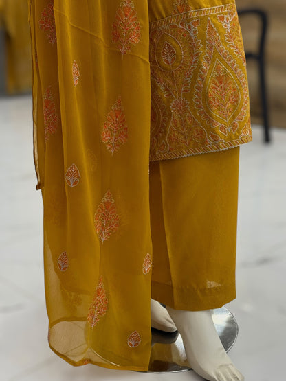 Embroidered Yellow CHL-85A | 3 Piece | Stitched