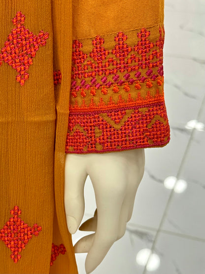 Geomatric Mustard 89-C | Stitched | 3 Piece