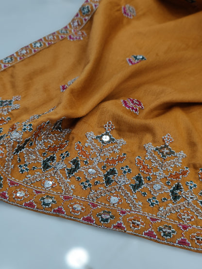 Sequence Embroidered Mustard-115 | Stitched | 3 Piece